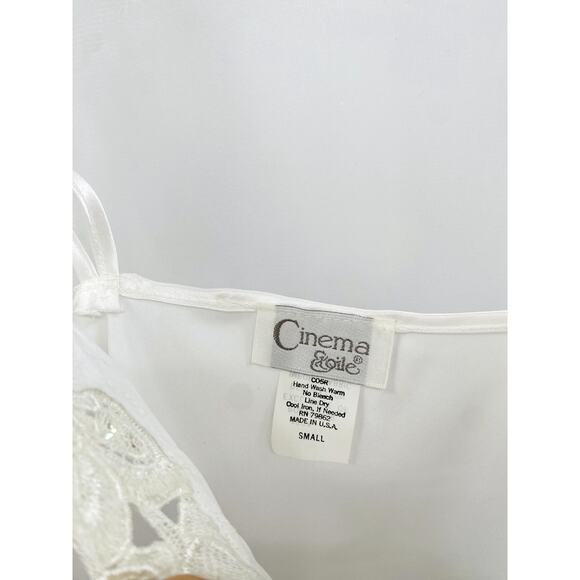 Vintage Cinema Girls White Mesh Satin Nightgown Set - Picture 5 of 6